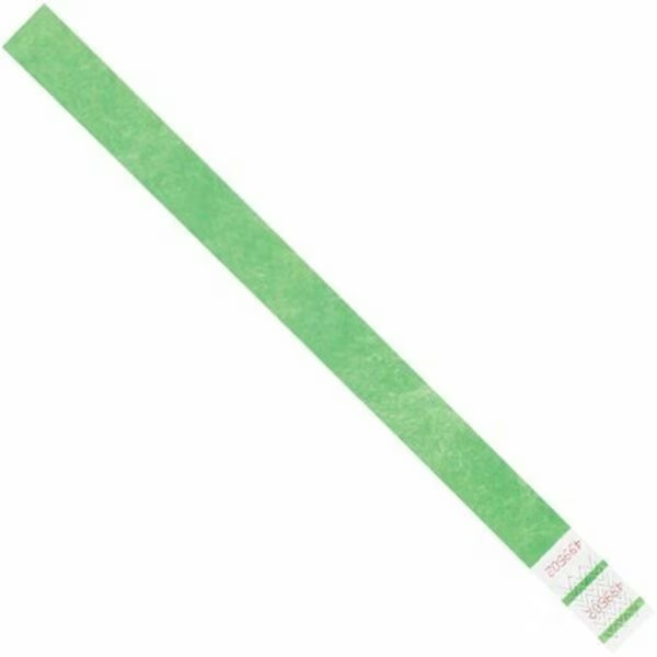 3/4 x 10'' Green Tyvek Wristbands, 500PK, Bsc Preferred, Mfr#: S-10751G